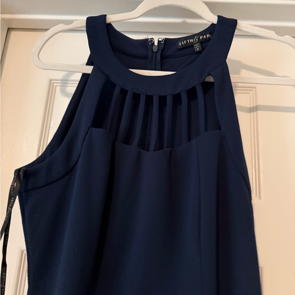 Park & Fifth Navy Blue Halter A-Line Mini Dress - Picture 3 of 5